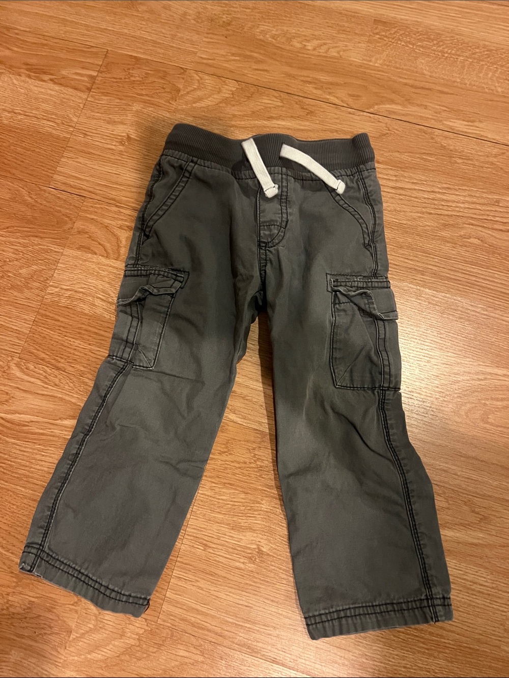 Carter's Charcoal Cargo Jogger Pants with White Drawstring